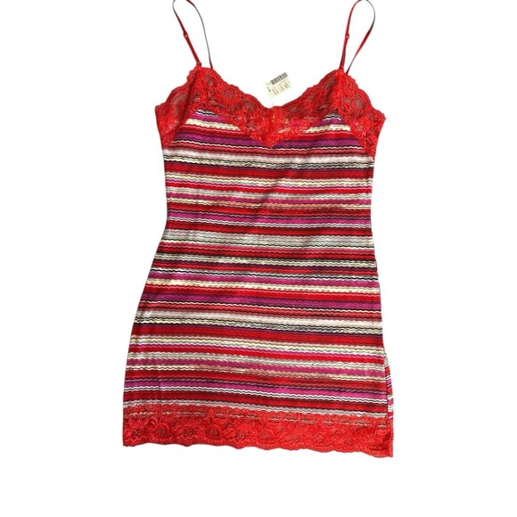 NWT Bozzolo Cami Lace Adjustable Strap Long Layering Spaghetti Tank Y2K Pride - Picture 1 of 7
